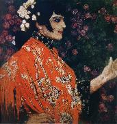 Alexander Yakovlevich GOLOVIN, The Woman of spanish had on a shawl red